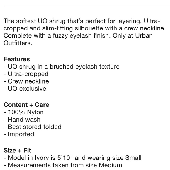 NWOT UO Fuzzy Shrug Sweater - Picture 3 of 6